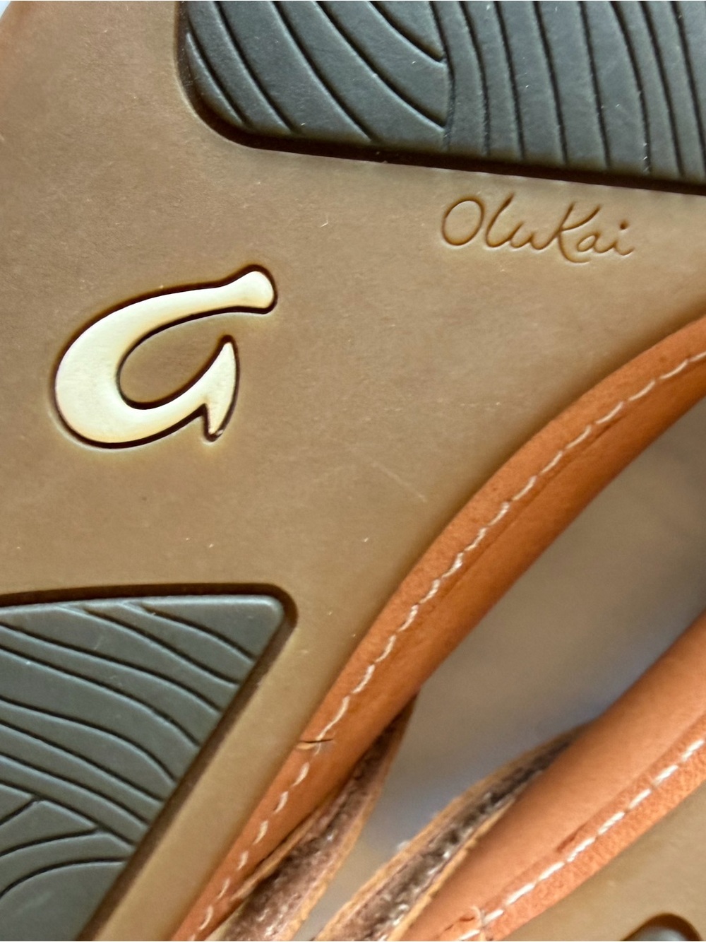 Olukai NWOT Women’s Tan Leather Mary Jane Flats Comfortable Everyday Shoe Sz 9 - Picture 7 of 7